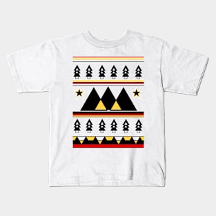 White Christmas Morning Pattern Kids T-Shirt